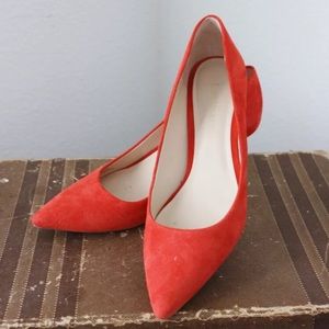 Enzo Angiolini Suede Heels Summer Red OBO